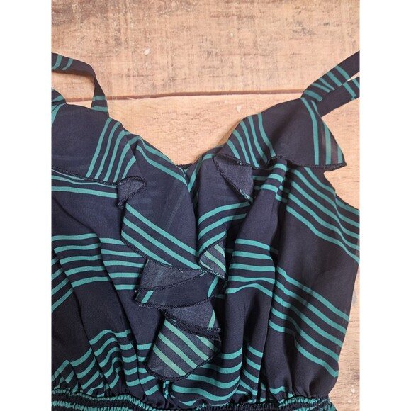 Faded Glory Maxi Dress Plus Size 2X Blue Striped - Picture 2 of 8